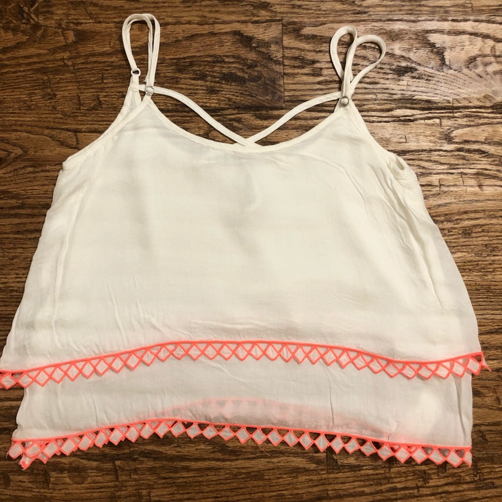 White and Orange Tank Top